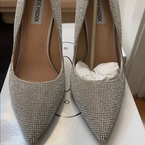 Steve Madden heels!  Resembles a perfect Cinderella slipper. 4.5 inch heel